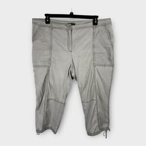 Eileen Fisher Womens size 16W Cropped Capri Tie Hem Gray Pants System Mature